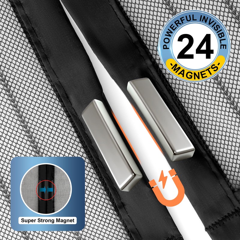 METAONLY Magnetic Screen Door Mesh, Works for Patio, Sliding Door,