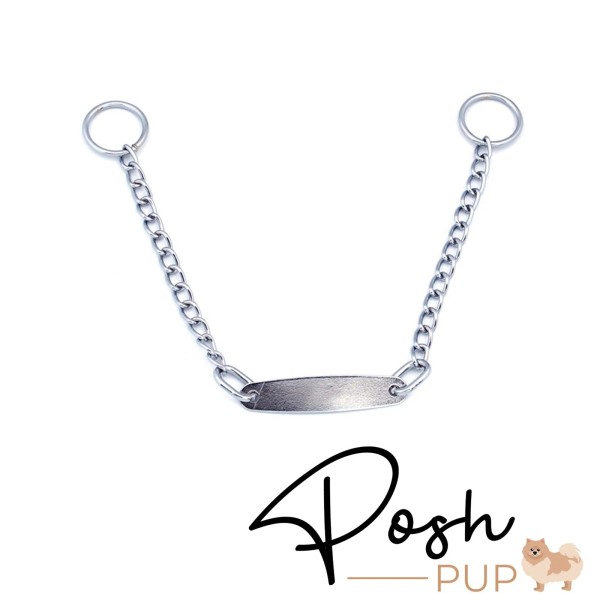 PoshPup 1/2" x 2" Engravable Plaque with a 19-1/2" Chain