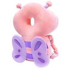 JunNeng Baby Walker 3-Sided Head Protector Backpack Wear, Toddler Head Protection Safety Pad, Pink Butterfly
