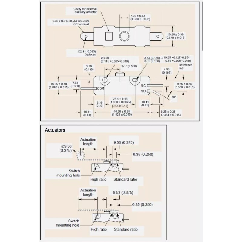 Cherry Electrical 2 Cherry E13 15A N/O & N/C Button