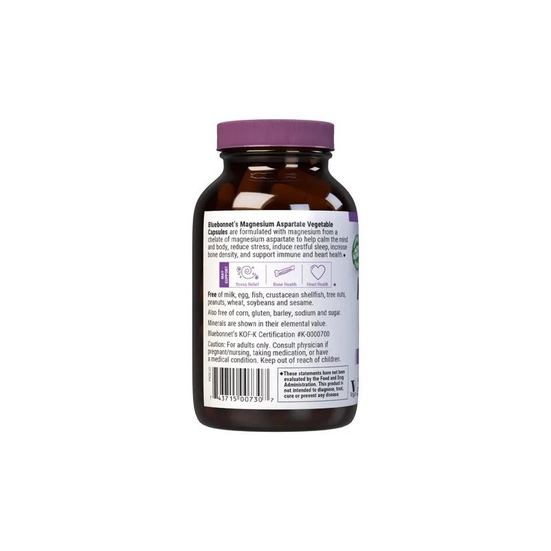 Magnesio 400 Mg Aspartato Quelado Cápsulas Vegetales