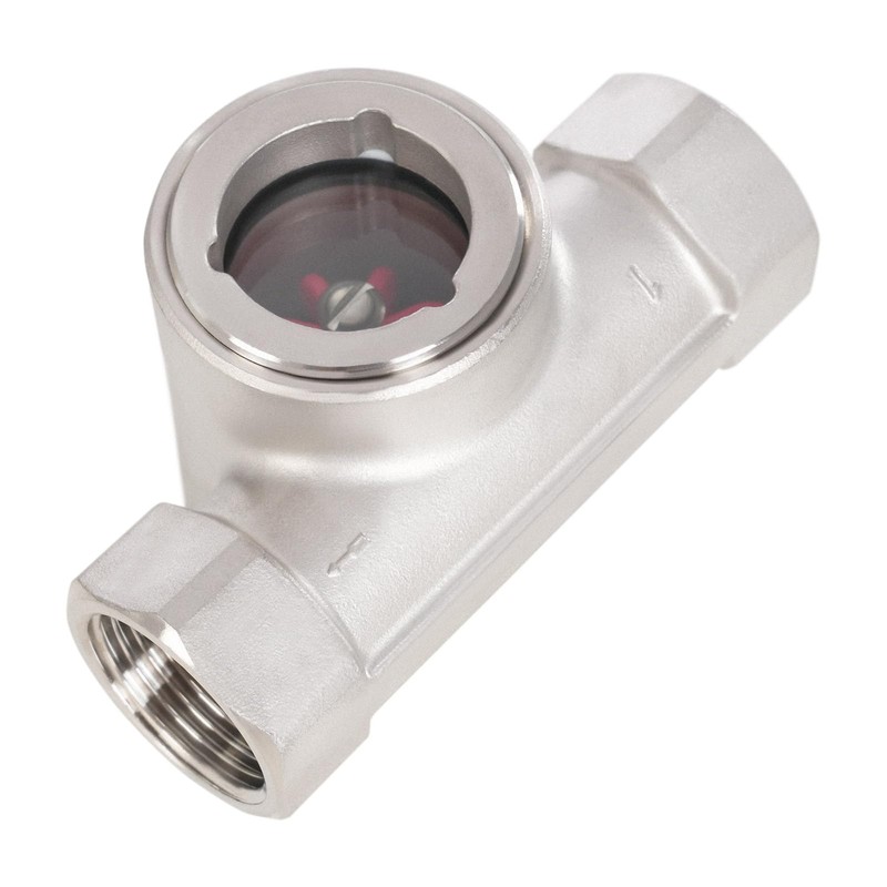 1" NPT Stainless Steel 304 Sight Water Flow Indicator Plastic