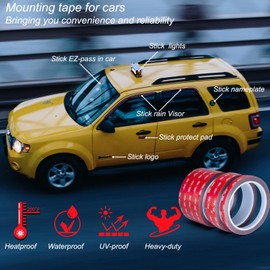 HIKIYEAT Double Sided Mounting Tape Heavy Duty,Waterproof Foam Tape,Indoor and Outdoor,Sticky Double Sided Tape, Adhesive Tape for Car,Wall Handing,LED Strip Lights,Home and Office(0.4”x9.8FT,Black)
