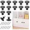 TRUEIN Pack of 12 30 mm Cabinet Knobs, Matt Black,