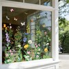 Tanlaby Spring Summer Flower Window Stickers Floral Grass Wildflower Window