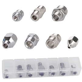 Fengda Airbrush Adapter 7PCS hose adapter set Airbrush threaded plug for connecting airbrush and air compressor with transparent plastic box