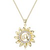 Sllaiss S925 Sterling Silver Mother Necklace Cubic Zirconia Mother Sun