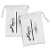 Ambesonne Poppy Flower Fabric Pouch Set of 2, Bouquet of