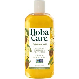 HobaCare Aceite De Jojoba - Aceite De Jojoba 100 Puro Sin Refinar Para Piel Y Uñas - Aceite Corporal Hidratante Para Piel Seca - Aceite De Jojoba