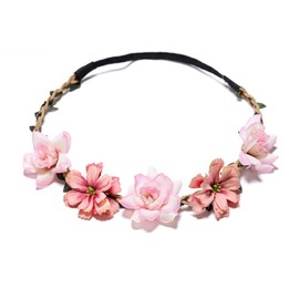 Flower Crown Headband Flowers Crown Bridal Flower Wreath Hair Band for Bride, Wedding, Bridesmaid, Accessories Hair, Hair Band, Women and Girls, for Travel Photography, Festival, Wedding and Party,
