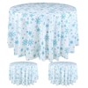 Sliner Christmas Round Plastic Tablecloth 84'' Winter Snowflakes Tablecloth Disposable