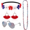 Hicarer 5pcs 4th of July Accessories Set Flower Patriotic Headband