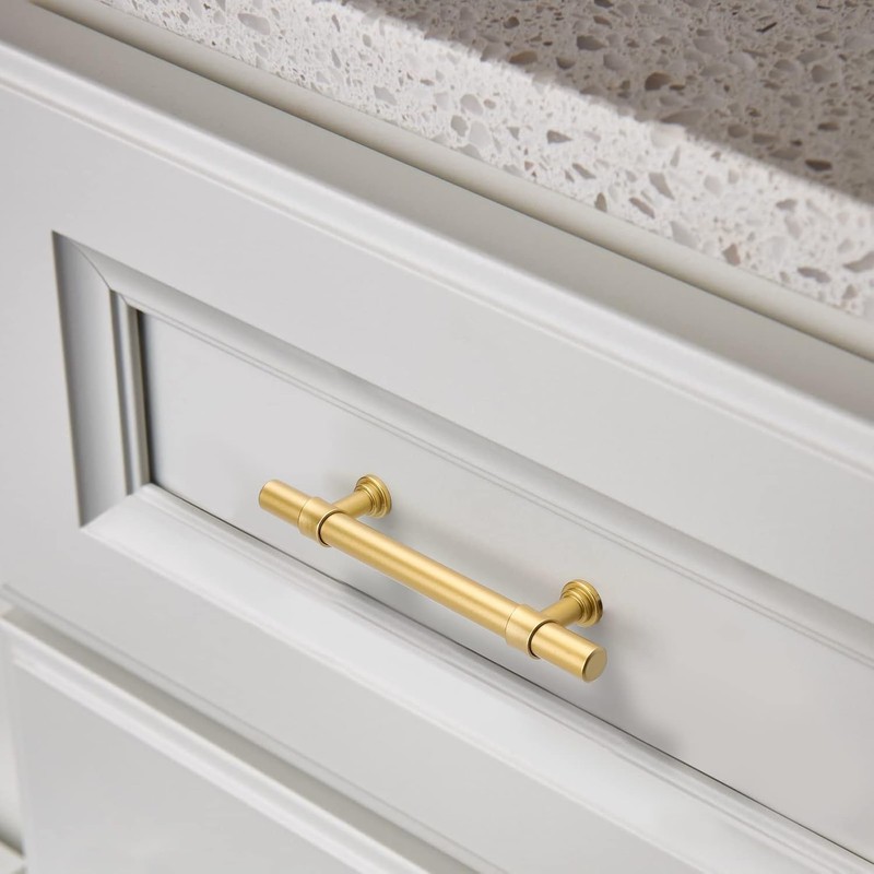 LONTAN 10 Gold Kitchen Handles 160mm Gold Cupboard Handles T-Shaped