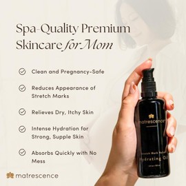 Matrescence Aceite Hidratante Para El Vientre Y El Alivio De Las Estrías(101 Ml) Tratamiento De Maternidad Con Calidad De Spa Cuidado De La Piel Seguro Para El Embarazo, Hecho Para Mamá
