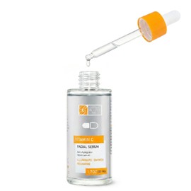 Global Beauty Care Vitamin C Facial Serum - Facial Treatment Serum with Hyaluronic Acid for Uneven Tone & Radiance Appearance Support, Fast Absorbing, Lightweight Hydration, 1.7 fl oz (1 Pack)