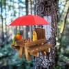 Sonhomay Outdoor Wooden Squirrel Feeder Funny Squirrel Feeding Table with