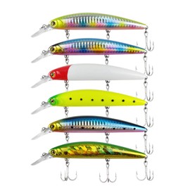 Orurdo QB100189b01n0 Fishing Tackle 5.0 inches (12.8 cm), 1.3 oz (38 g), Heavyweight Sinking Minnow B, 6 Colors, Set (B)