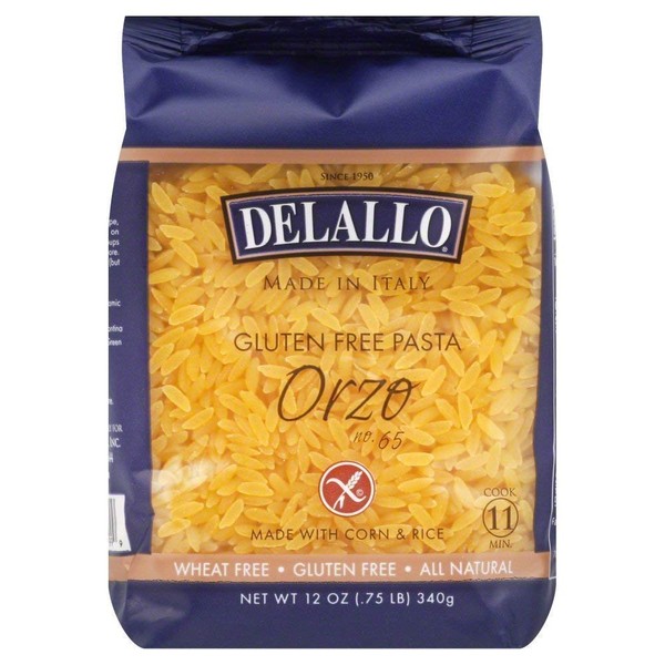 DeLallo Corn & Rice Orzo Pasta 12.0 OZ ( PACK OF 6 )
