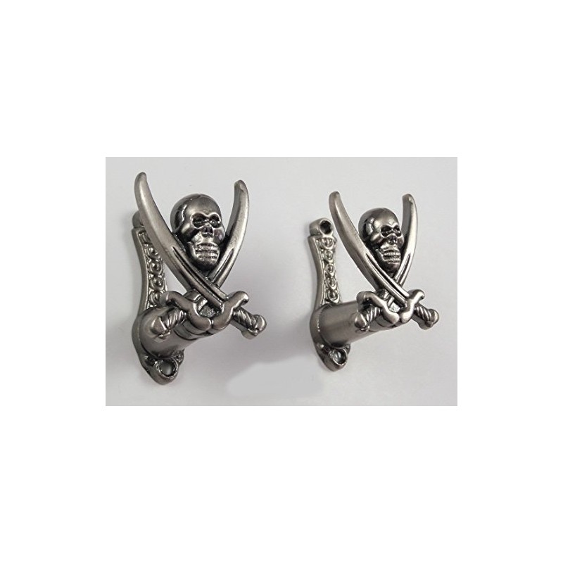 2 Pc Pirate Sword Hanger Jolly Roger Hook Cutlass Gun