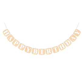 MRAPPY Wood Happy Birthday Banner - Wooden Reusable Birthday Bunting Party Decor - Photo Booth Props