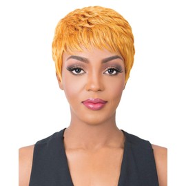 It's a Wig Iron Friendly, Fixie Cut Wigs with Wispy Bang, Long Nape for Full Cap Coverage - SUPER CUTE (1B)
