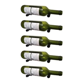 GAMEMEN Wine Rack Wall Mounted 5 Bottle Matte Black Metal Vino Pins Single Display Pegs System for Wine Bottles (Matte Black)