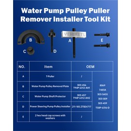 VEHIRETL Water Pump Pulley Puller Remover Installer for Ford 3.0L Duratec