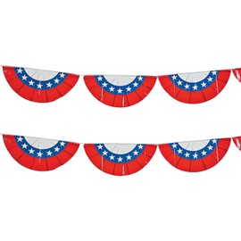 Plastic Patriotic Bunting for Fourth of July - Party Decor - Hanging Decor - Misc Hanging Decor - Fourth of July - 1 Piece
