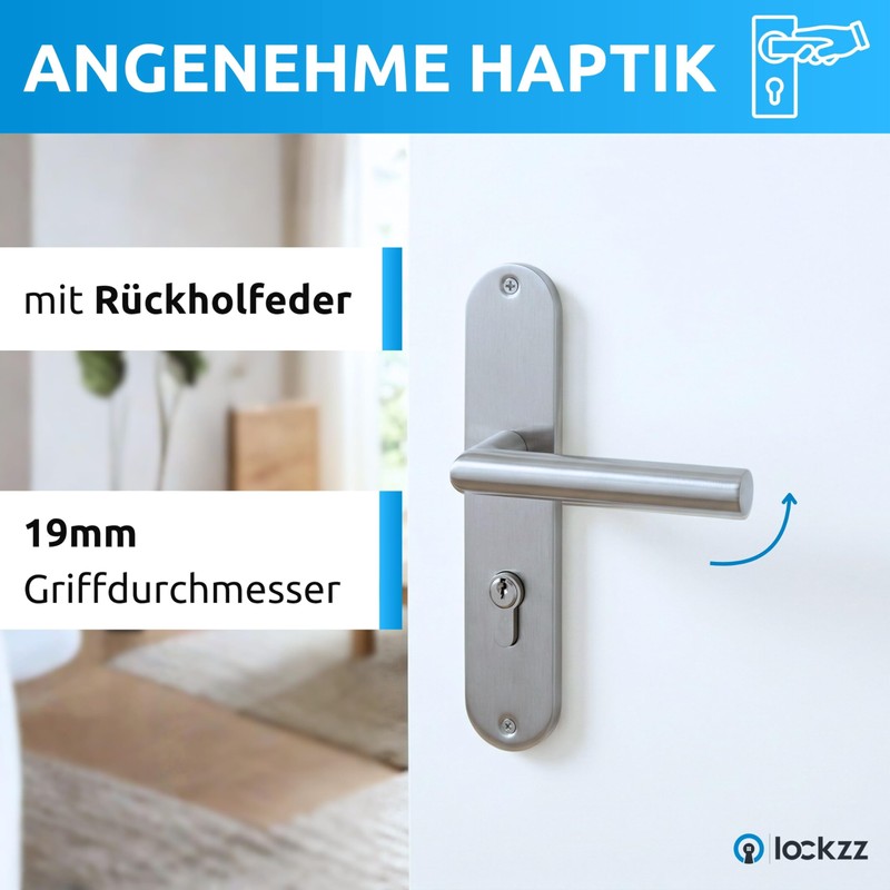 lockzz Door Handle Set Nuremberg Stainless Steel Matt Brushed -