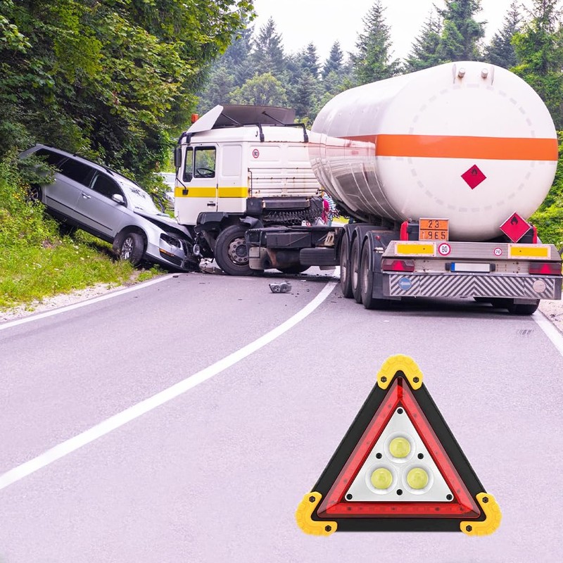 Lwuey Warning Triangle Light, Waterproof Triangles Emergency Lights Road Flares