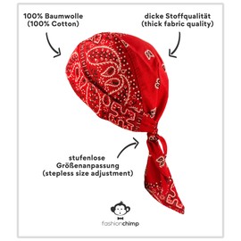 fashionchimp Zandana 100% Cotton Bandana Head Scarf Biker Scarf for Men and Women Pattern Print, Soft turquoise paisley