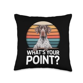 GSP Dog What's Your Point German Shorthaired Pointer Throw Pillow