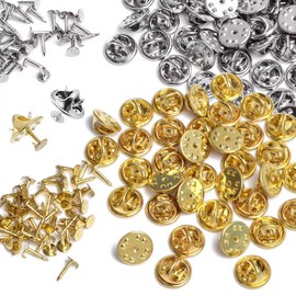 80 Pairs Pin Backs with Blank Pins (4mm*8mm), TuNan Pin Backings Butterfly Clutch Tie Tacks Replacement for Label Pin Craft Jewelry Making - S