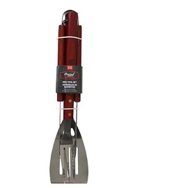 Original Barbeque by 1 Stop & Go – 3-Piece Stainless Steel BBQ Grill Tool Set with Wood Handles | Includes Tongs, Spatula & Fork | Heavy-Duty Grilling Accessories | Gift for Grill Master