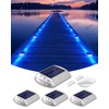 DetarZinLED Solar Driveway Lights Outdoor, 4 Pack IP68 Waterproof Dock