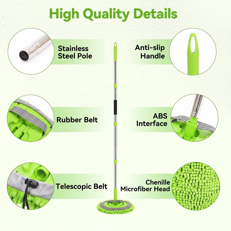 62" Car Wash Brush with Long Handle, 6Pcs Car Wash
