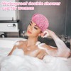 2 Pack Shower Caps for Women,Double Layer Waterproof, Elastic Band