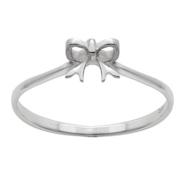 Silverly Women's 925 Sterling Silver Thin Small Bow Ribbon Wire Knot Stackable Band Ring