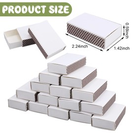 Hokoad Blank Matches Containers DIY Match Holder Blank Match Storage Boxes with Double-Sided Striker for Wedding Bridal Baby Shower Birthday Party Favor (120)