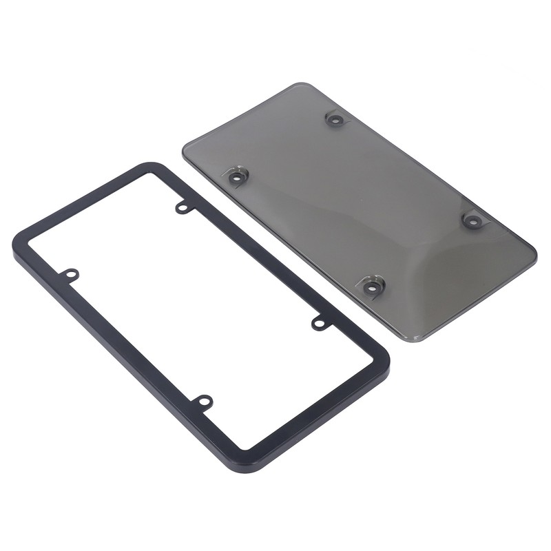 License Plate Frame Cover Set Standard Fit Smoky UV Resistant
