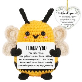 Crochet Bee and Ornament Gift for Coworker Employee Appreciation Gifts for Work Friend Retirement Colleague Going Away Leaving Farewell Mini Positive Crochet Bee Cheer Up Inspirational Office Decor