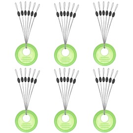 Yonihawk Fishing Bobber Stopper,6 in 1 Rubber Float Sinker Stops,Black Oval CylinderXS,S,M.L Float Stop Available (S 300 Pcs)