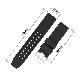 Topuly 23mm Rubber Watch Band Replacement Fits Luminox 3050 3060 3950 3080 3180 4200 6400 8820 8800 Watch Strap Metal Watch Wirstband Bracelet for Men and Women with Black Double Prong Clasp