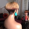 Bulapla Ombre Pixie Cut Wig Human Hair Short Bob None