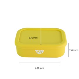Premium Silicone Bento Box 30 oz – Reusable, Leakproof, BPA-Free Lunch Container – Microwave & Dishwasher Safe – Perfect for Dog Meals, School Lunch, Office, or Travel – Eco-Friendly (Yellow)