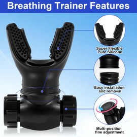 Moorstdel Breathing Trainer, Lung Trainer, Breathing Trainer for the Lungs, Adjustable Resistance, Deep Breathing Trainer & Lung Trainer, Easy to Clean, Double Valve System