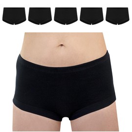 SES Women's Briefs, Waist Briefs, Pack of 5, Made of 100% Cotton - black, size: 54