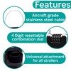 Buggygear Stroller Lock - Anti-Theft Retractable Combination Chain Cable Locks,