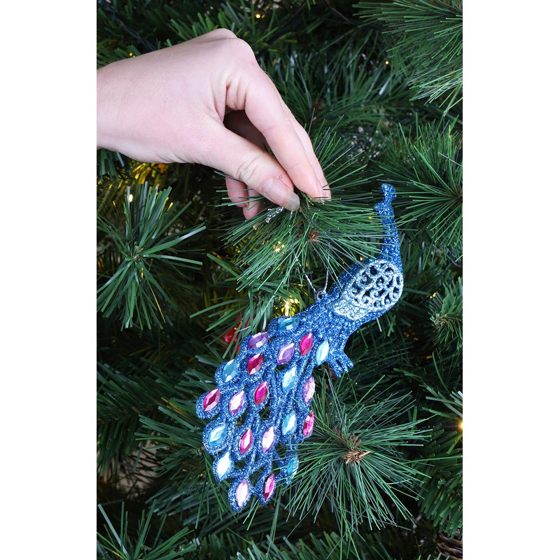 Christmas Concepts® 20cm Peacock Decoration With Jewelled Tail - Luxury