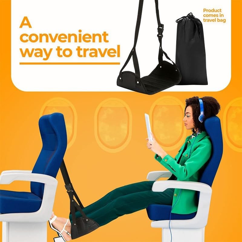 Airplane Foot Rest,Portable Travel Footrest Flight Carry-On FootRest Adjustable Height
